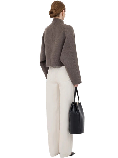 NYMA Wool Drap Jacket in Taupe Melange