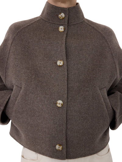 NYMA Wool Drap Jacket in Taupe Melange