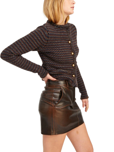 Brown Stripe Cashmere Ingrid Jacket