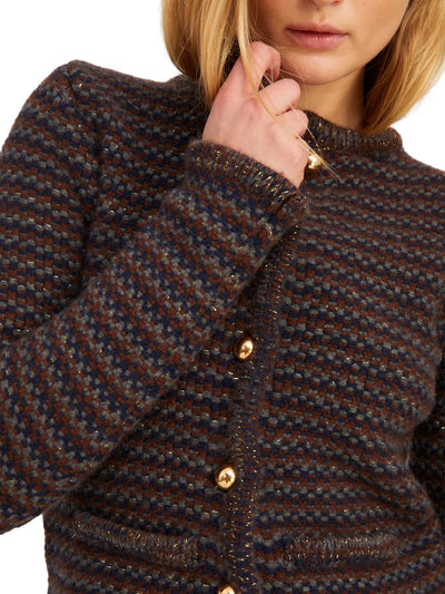Brown Stripe Cashmere Ingrid Jacket
