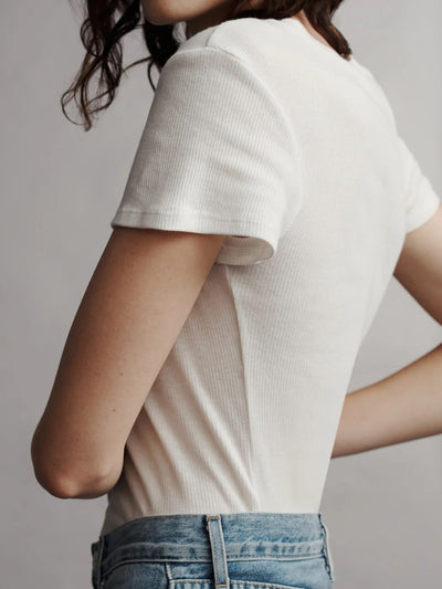 Ribbed Tee in Cotton