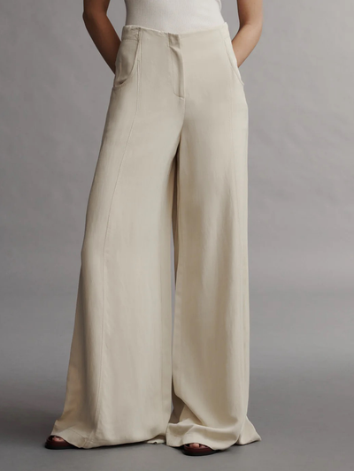 French Butter Demie Pant in Coated Viscose Linen