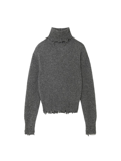 Distressed Turtleneck Jumper