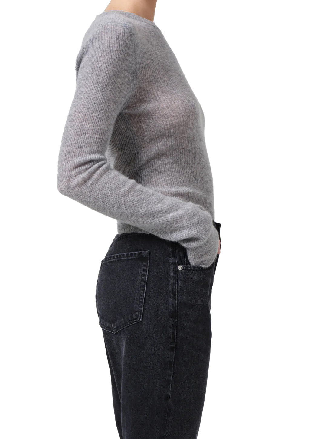 Alessia Crewneck Sweater in Dark Heather Grey