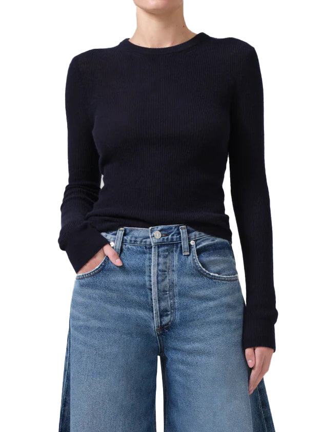 Alessia Crewneck Sweater in Navy