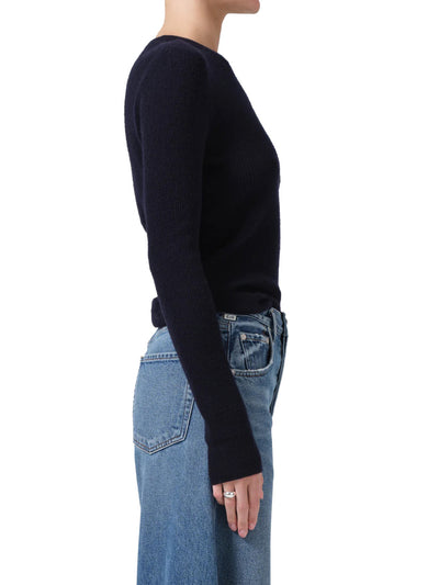 Alessia Crewneck Sweater in Navy