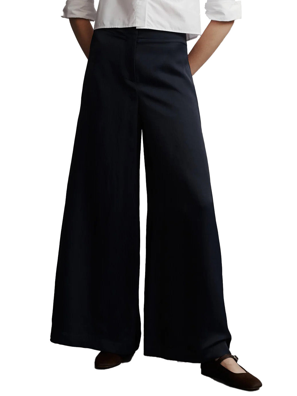 Stevie Pant in Coated Viscose Linen