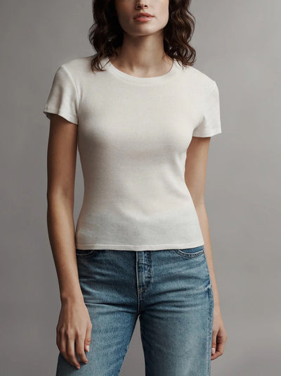 Ribbed Tee in Cotton