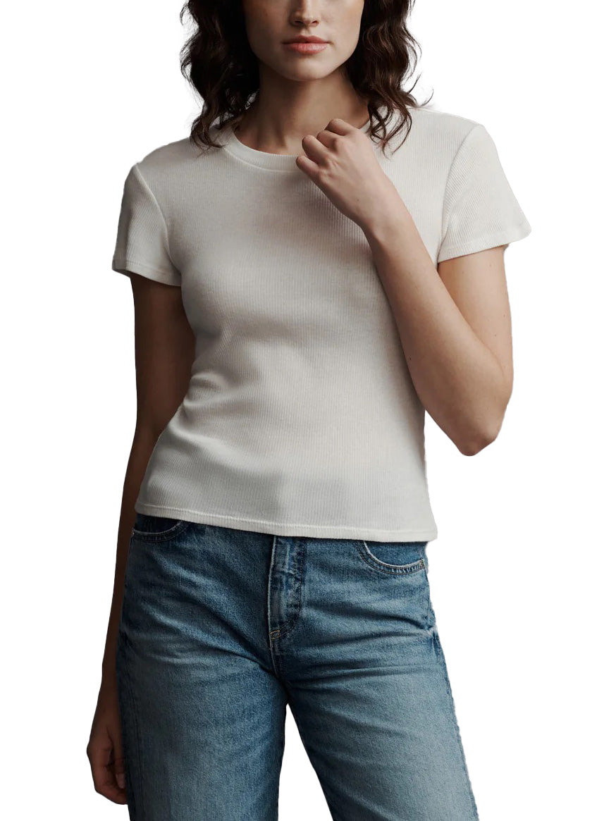 Ribbed Tee in Cotton