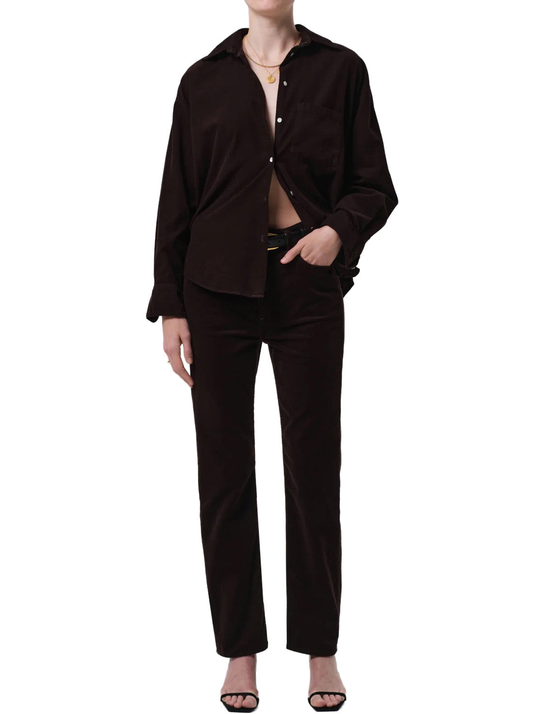 Kayla Shirt Corduroy In Barrister