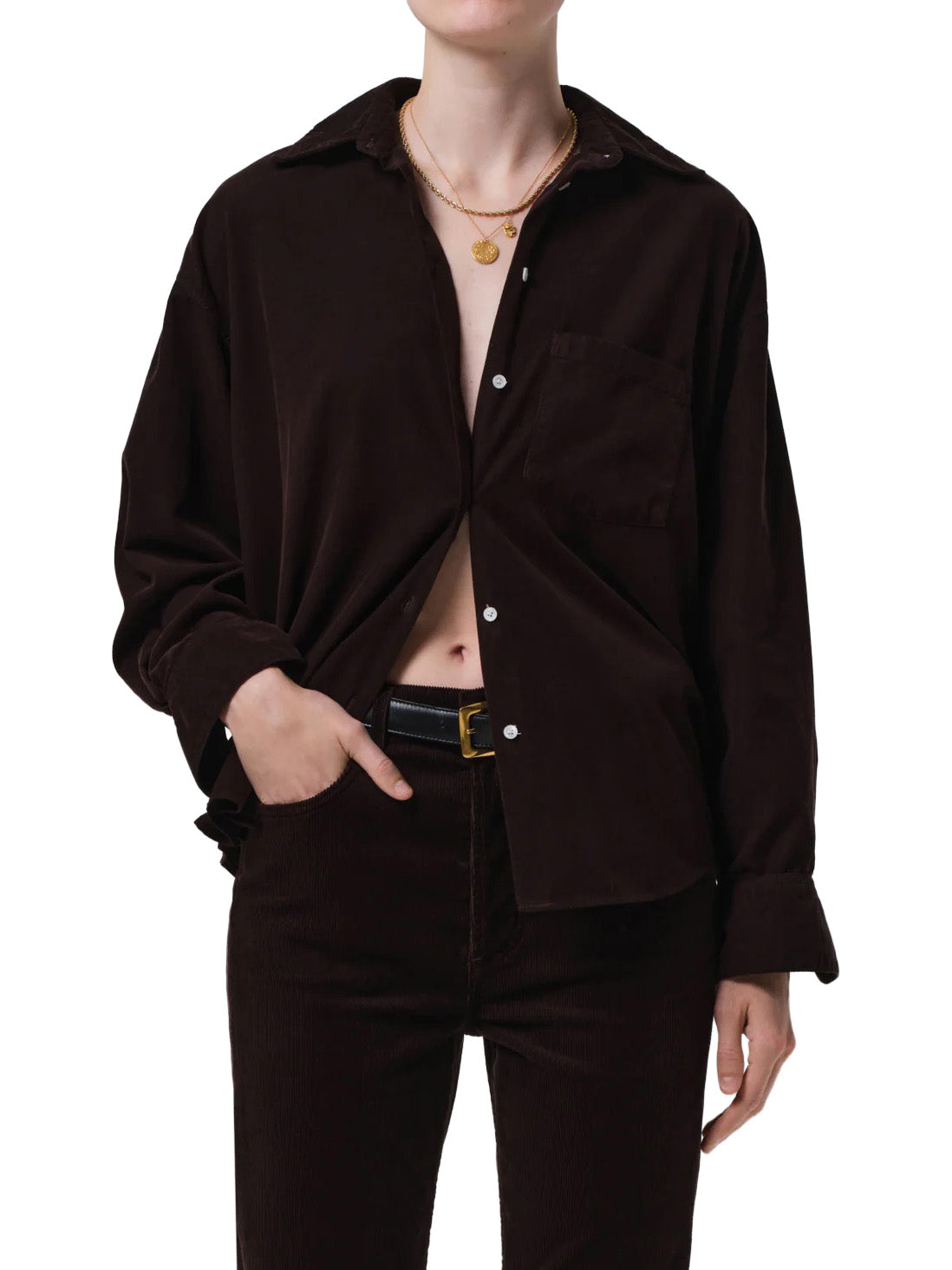 Kayla Shirt Corduroy In Barrister