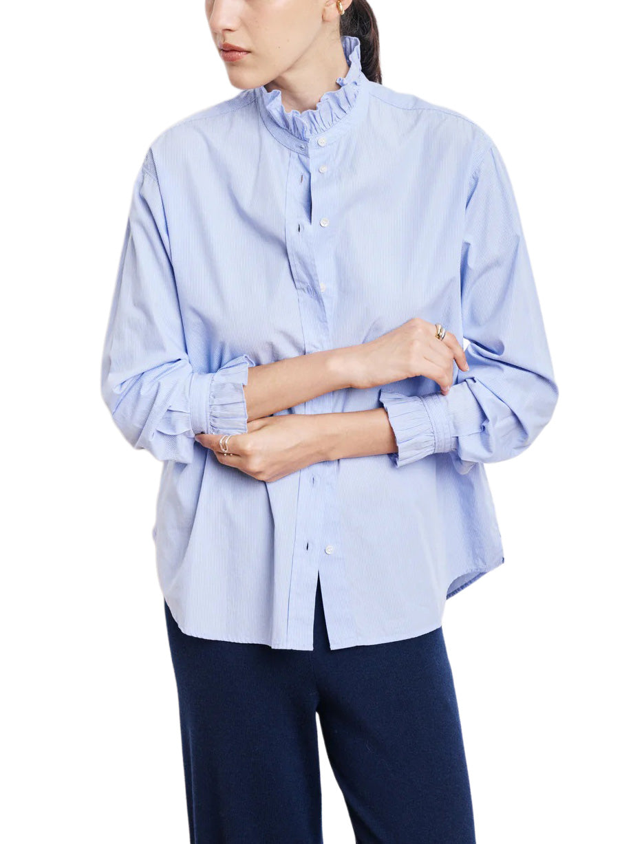 Chana Women Woven Shirt in Light Blue
