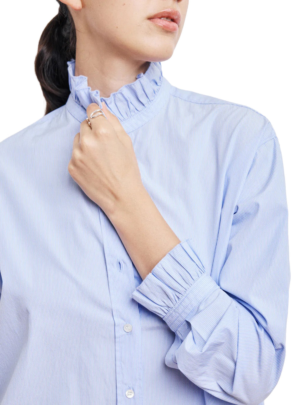 Chana Women Woven Shirt in Light Blue