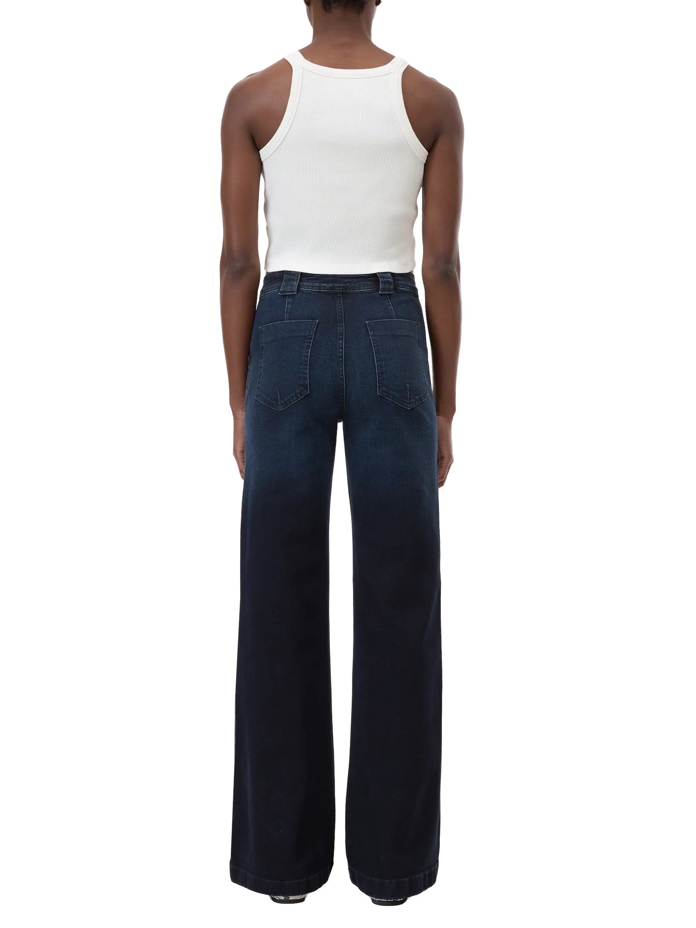 Flared Aria Jeans in Blue/Black