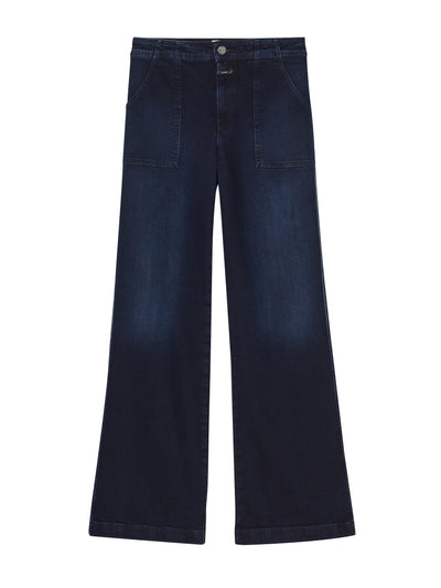 Flared Aria Jeans in Blue/Black