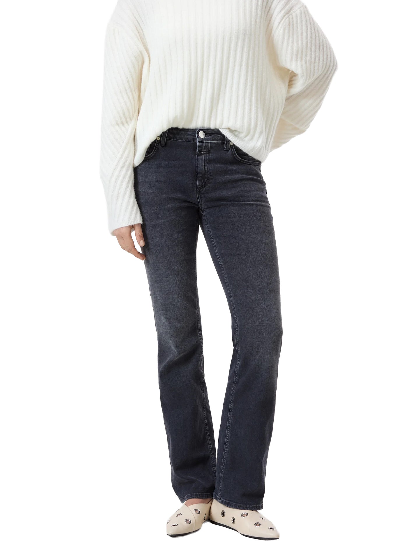 Jovanna Flared Jeans in Dark Grey