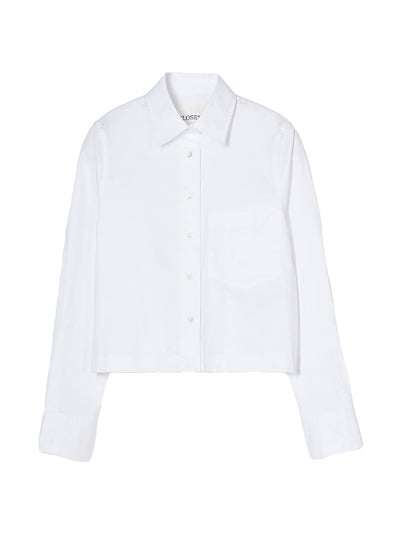 Short Poplin Shirt Blouse