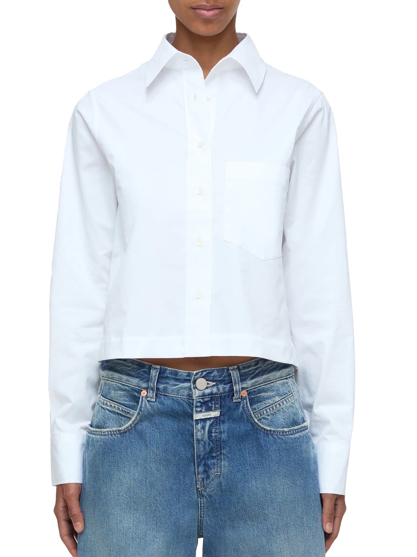 Short Cotton Poplin Blouse