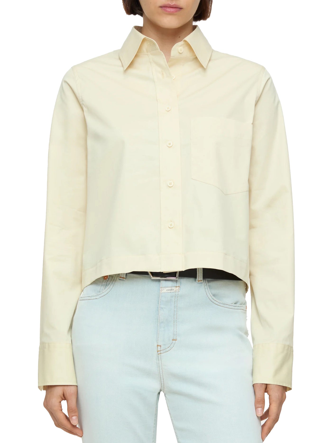 Short Cotton Poplin Blouse