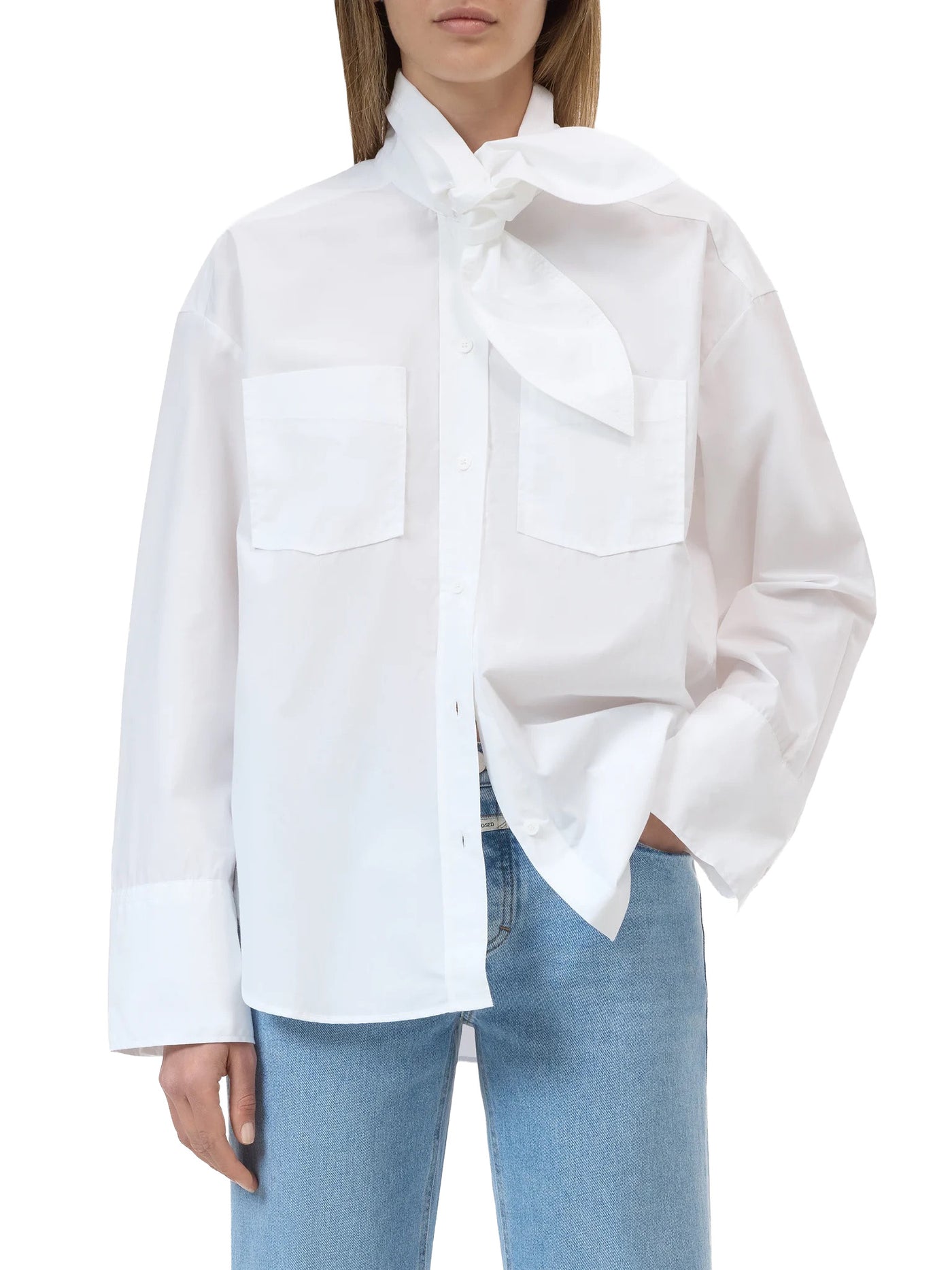 Scarf Shirt in White