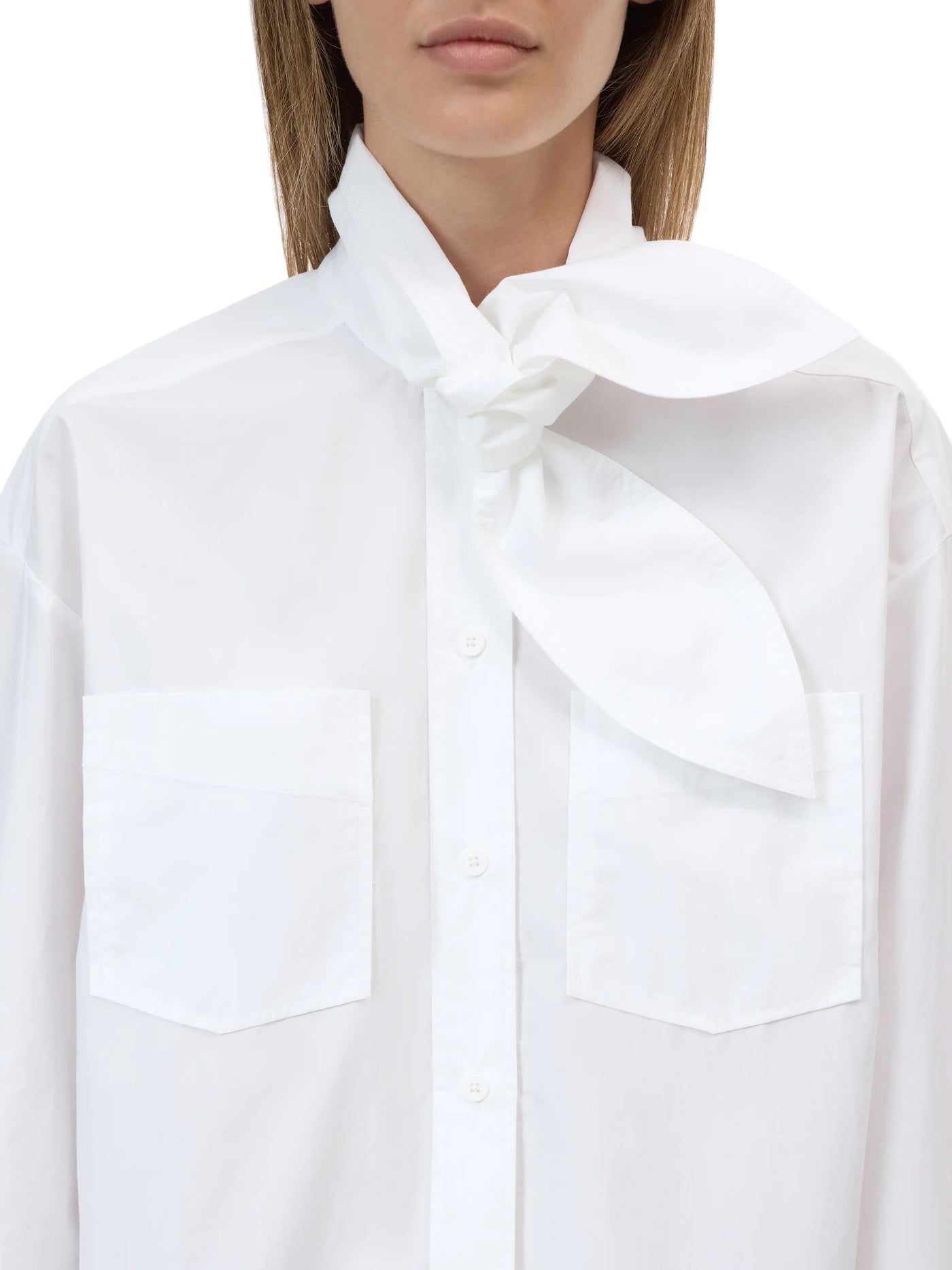 Scarf Shirt in White
