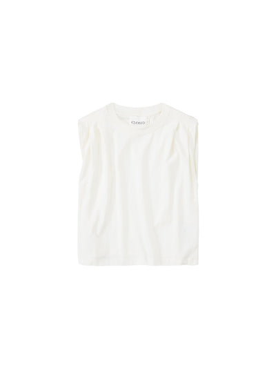 Pleated Sleeveless Top in Ivory