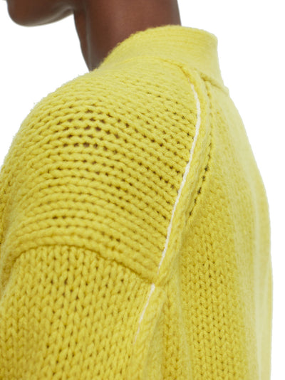 Chunky Knit Cardigan in Primary Yellow