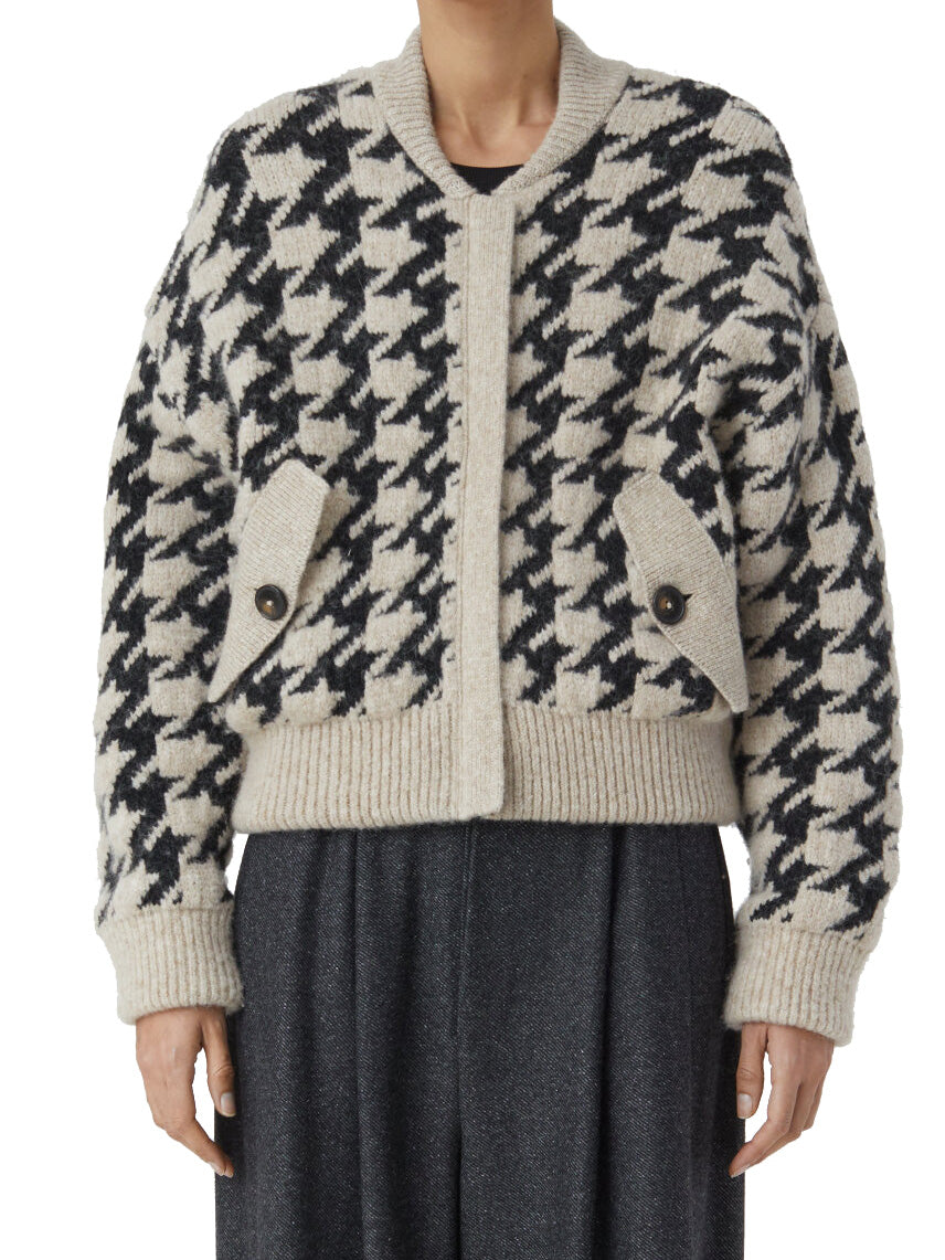 Jacquard Zip Cardigan
