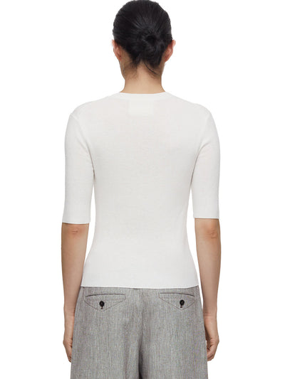 Cashmere Mix Top in Ivory