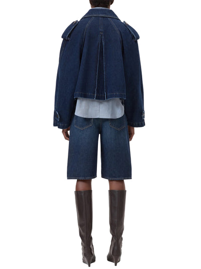 Cropped Trench in Dark Blue
