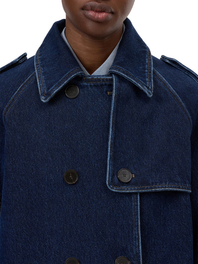 Cropped Trench in Dark Blue
