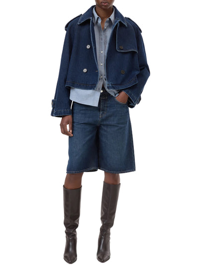 Cropped Trench in Dark Blue