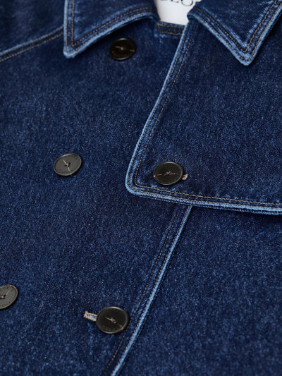 Cropped Trench in Dark Blue