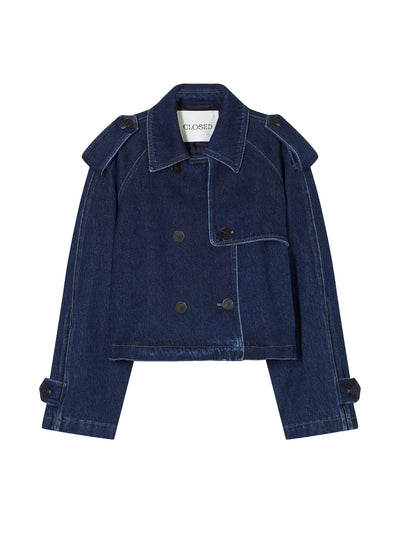 Cropped Trench in Dark Blue