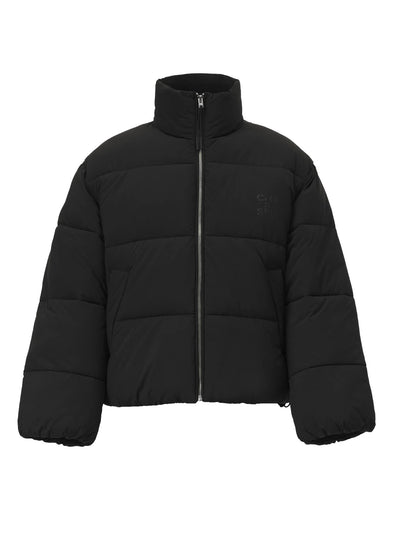 Cropped Puffer Jacket in Black
