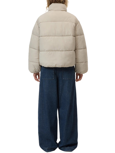 Cropped Puffer Jacket in Silt Grey