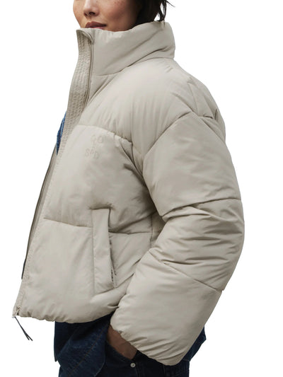 Cropped Puffer Jacket in Silt Grey