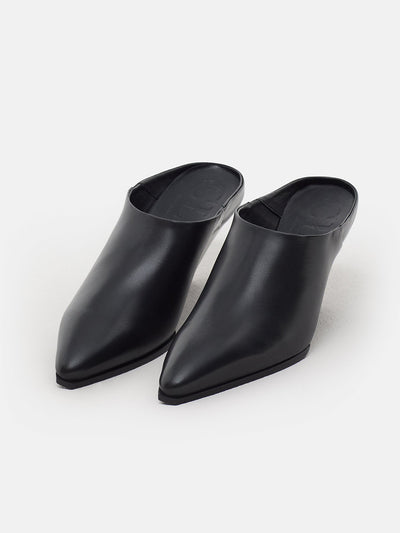 Wedge Mules Black