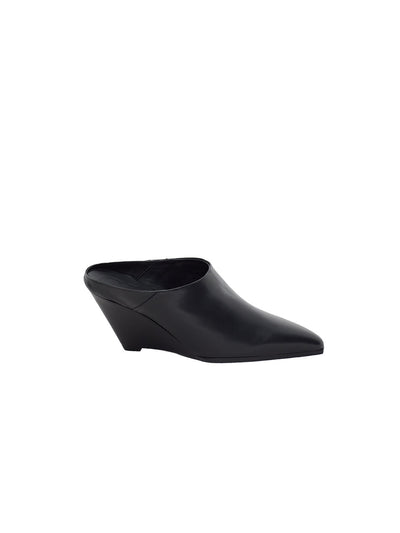 Wedge Mules Black