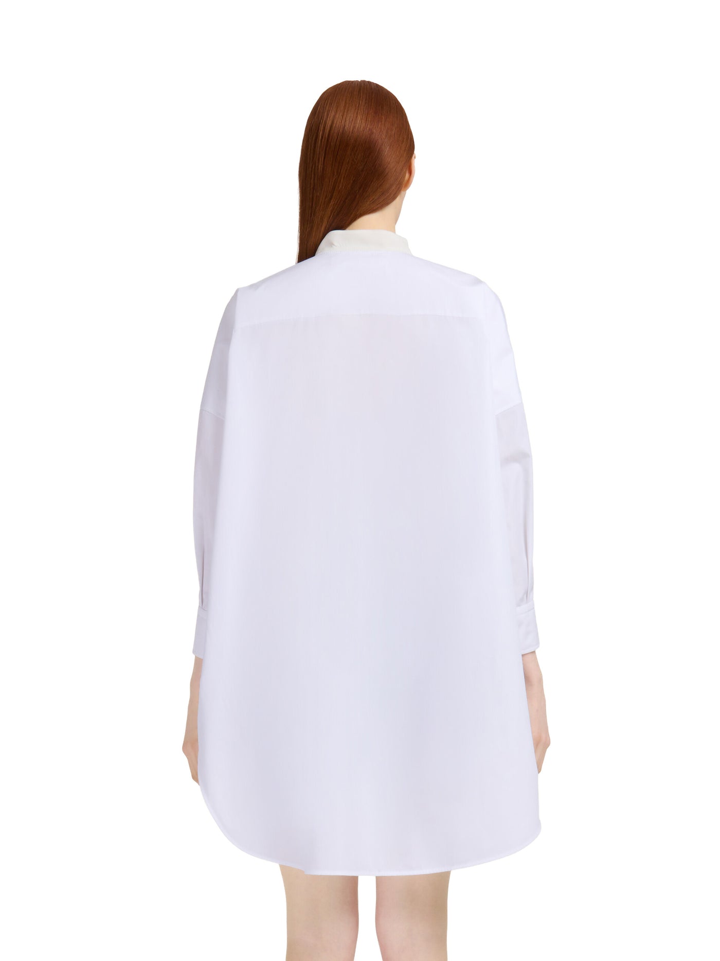 White Organic Poplin Shirt with Bow