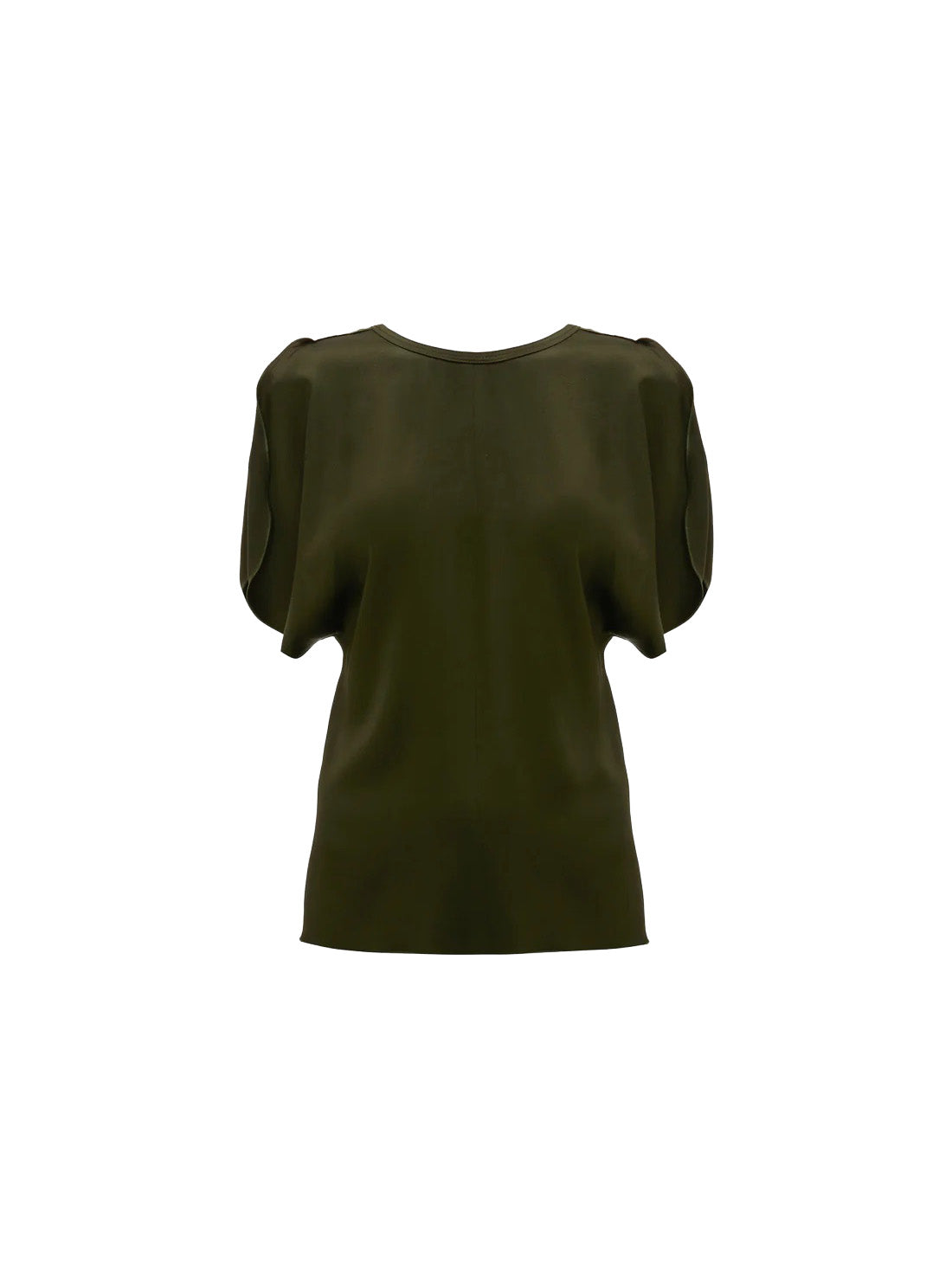 Draped Sleeve Top in Dark Olive