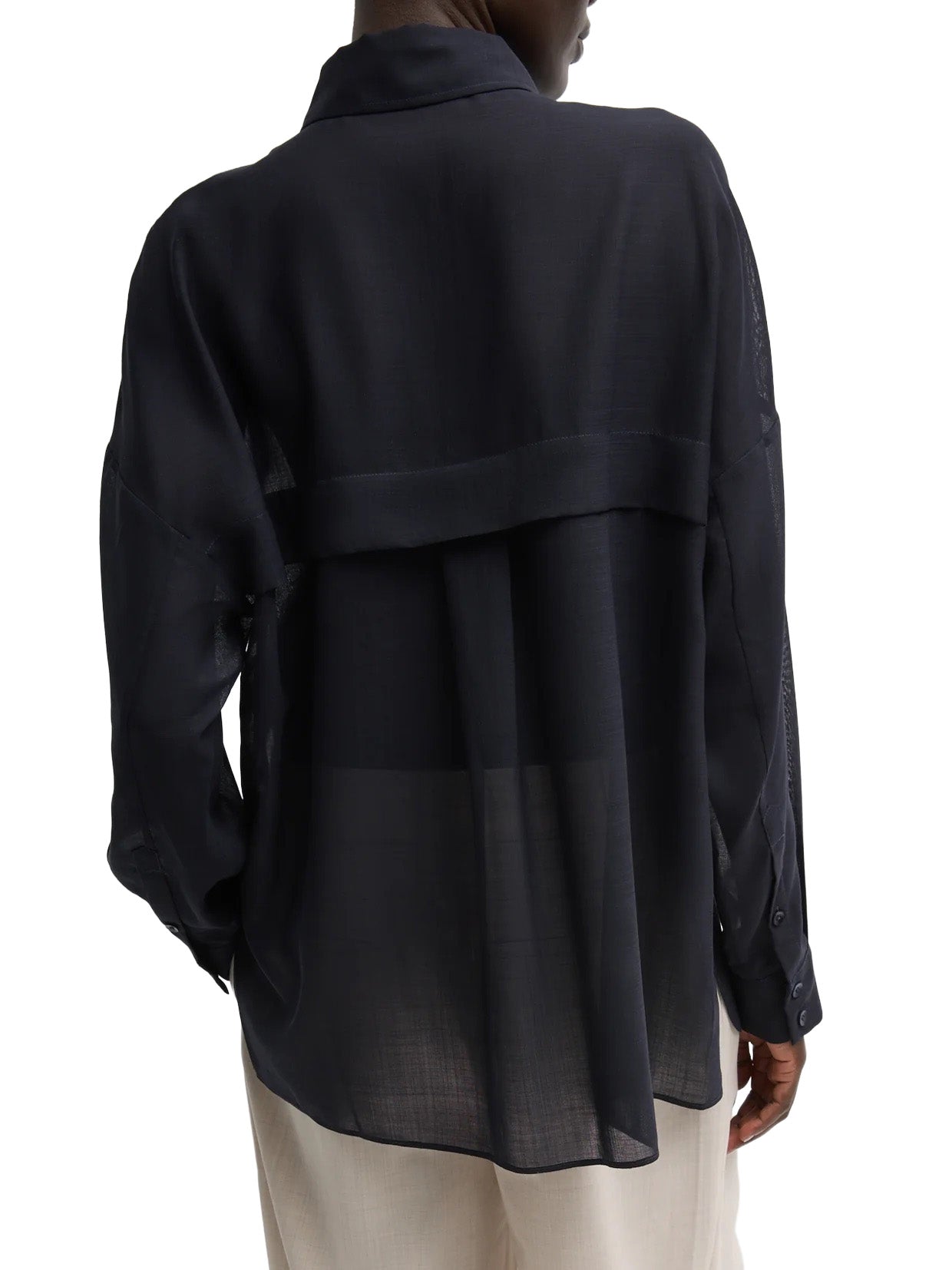 Sheer Wool Gauze Oversized Shirt