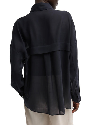 Sheer Wool Gauze Oversized Shirt