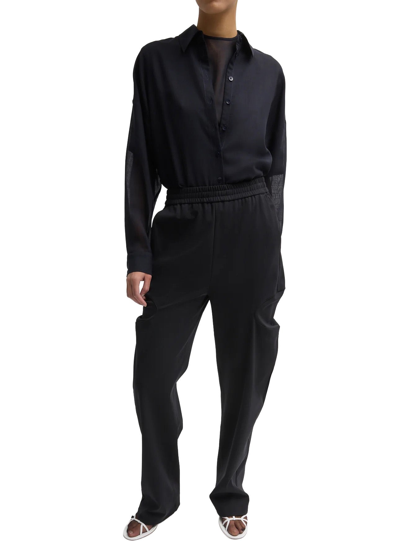 Sheer Wool Gauze Oversized Shirt