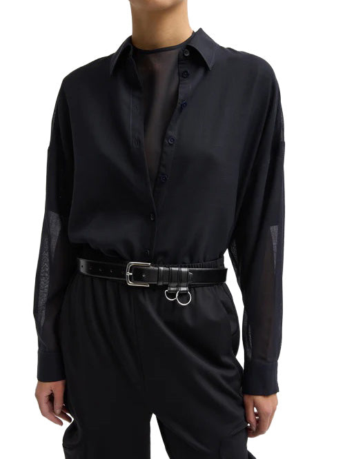 Sheer Wool Gauze Oversized Shirt