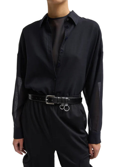 Sheer Wool Gauze Oversized Shirt