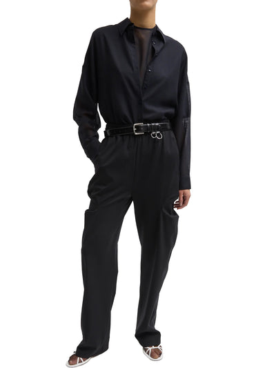 Sheer Wool Gauze Oversized Shirt