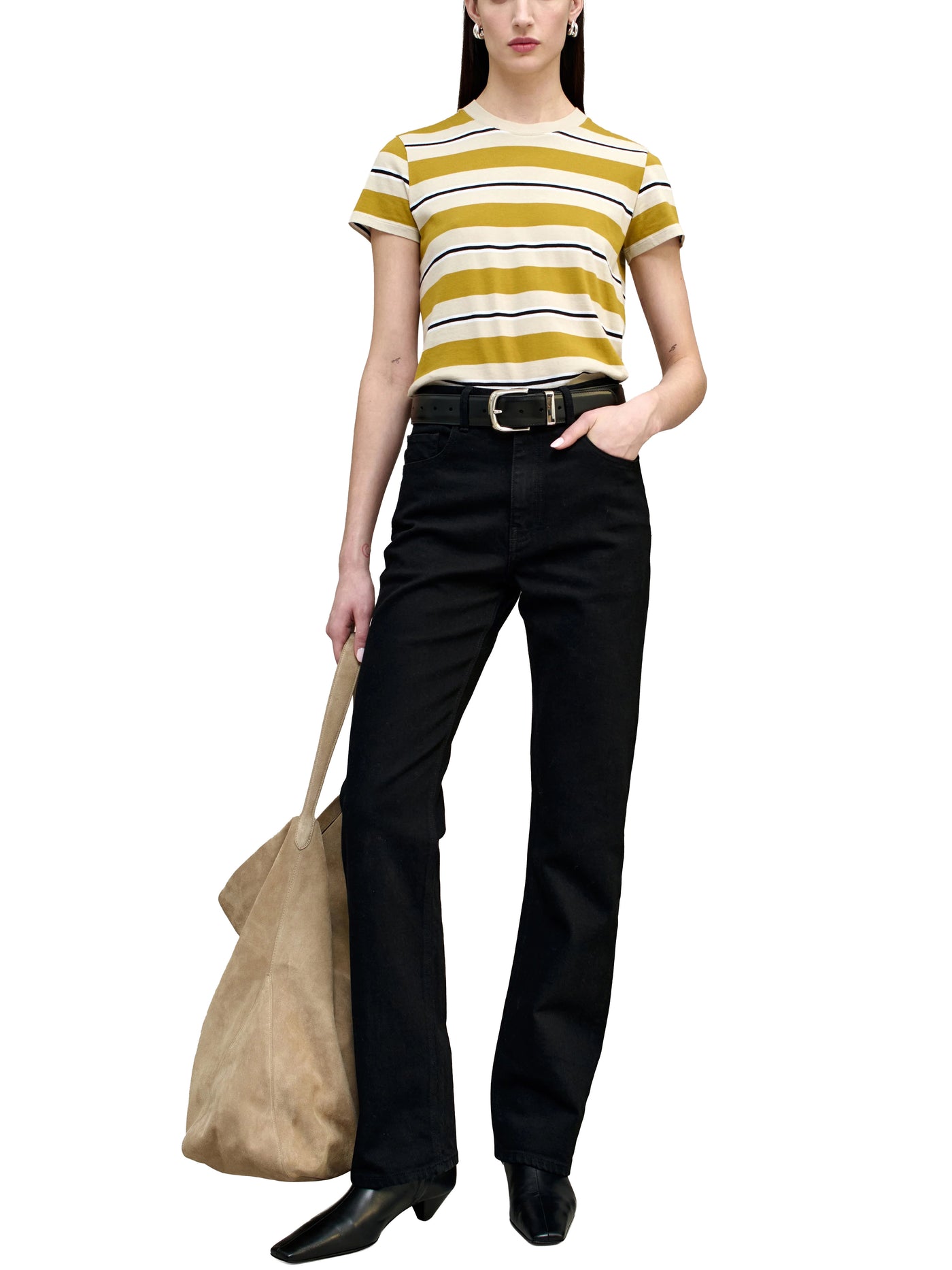 Kenzie T-Shirt in Goldenrod Stripe