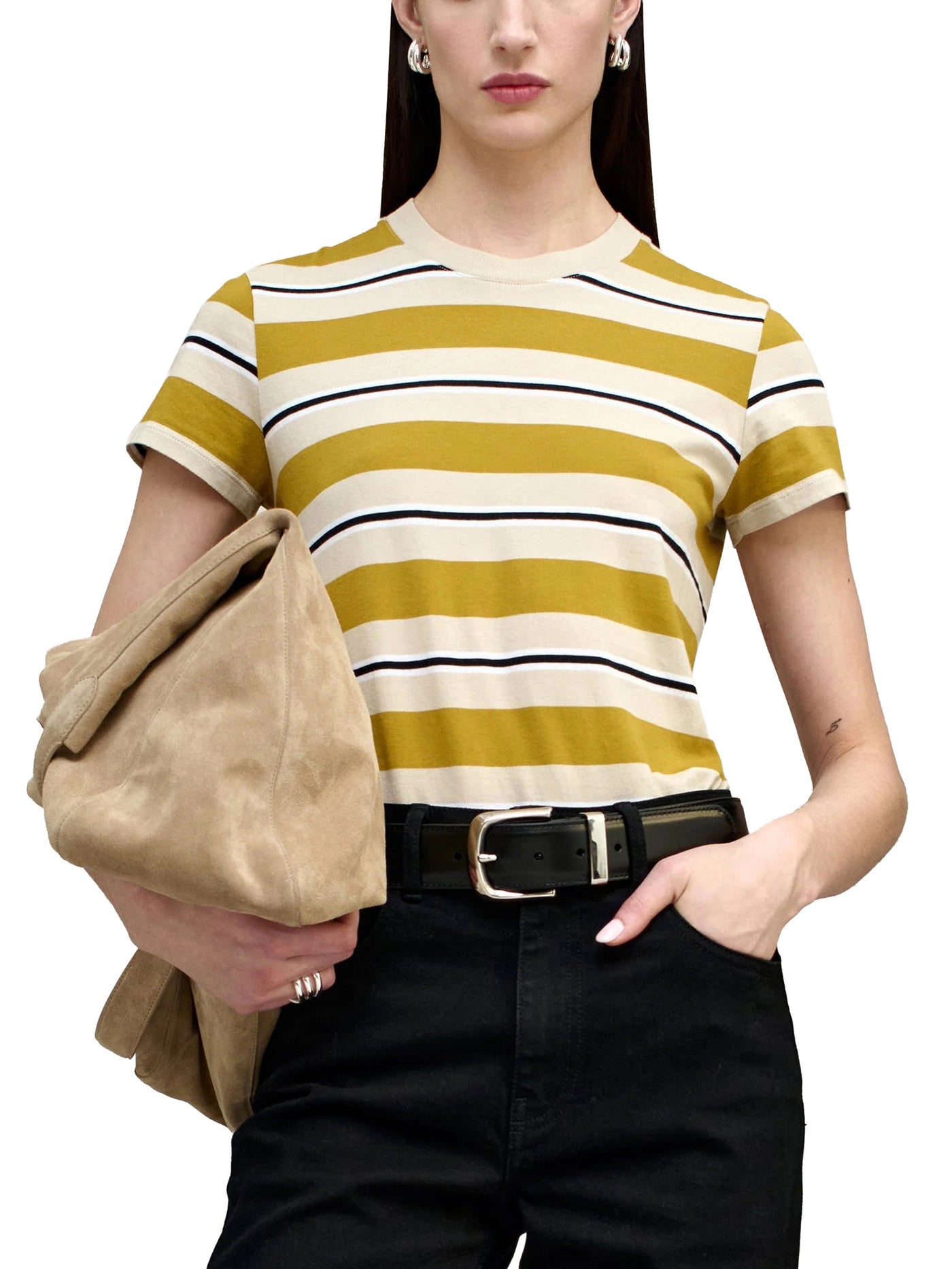 Kenzie T-Shirt in Goldenrod Stripe