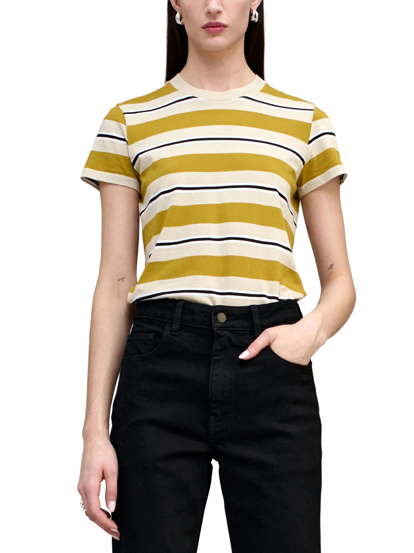 Kenzie T-Shirt in Goldenrod Stripe